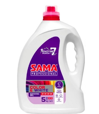 Sama Professional гель д/прання 5кг для кольорових та білих тканин універсальний